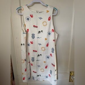 Abercrombie Linen Shift Dress - Coastal Print